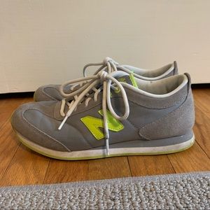 New Balance gray and green 500 v2 retro sneaker